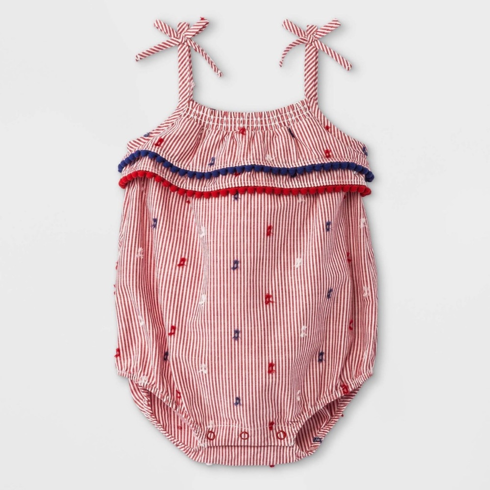 Cat & Jack- Baby Girls' Americana Romper, 6-9M